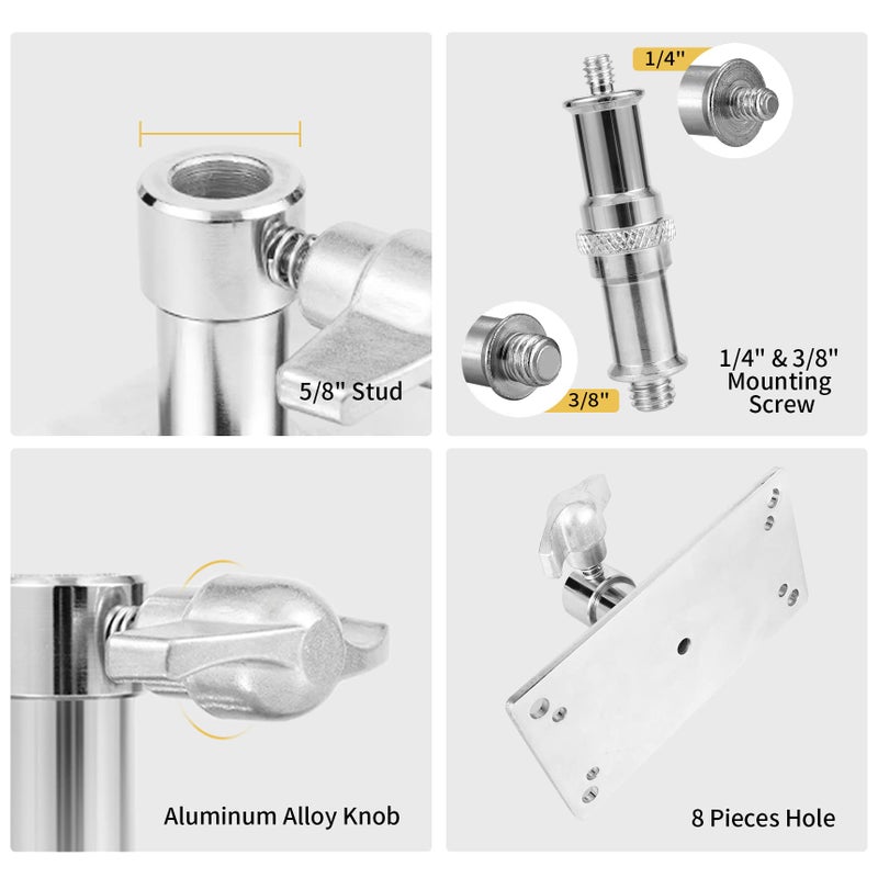 Meking Overhead Camera Wall Mount, 3.34 inch Baby Wall Plate with 1/4 and 3/8 Screw Photography Ceiling Mount for Video Studio Lighting, Strobe Light, Ring Light, Softbox, Flash - Image 3